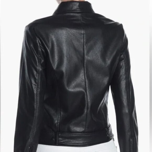 Elodie Black Faux Leather Moto Jacket XS - Picture 2 of 5